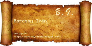 Barcsay Irén névjegykártya