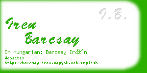 iren barcsay business card